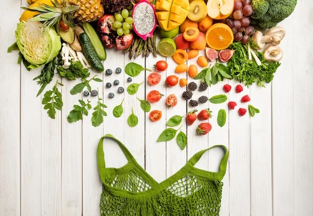 Nutrition saine avec fruits et légumes frais pour une alimentation équilibrée